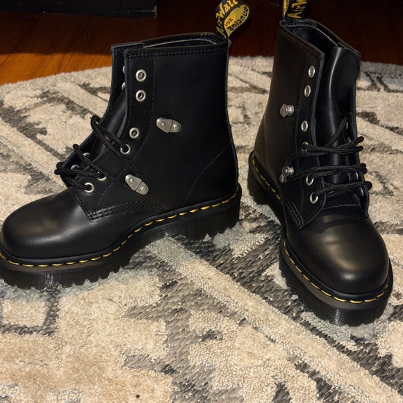 Dr. Martens 1450 Bex Stud Black Combat Boots - Picture 3 of 7